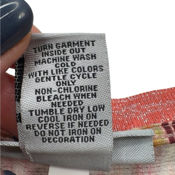 Catherines 3X Bling Paisley Patchwork Top Pink Multicolor Boho Stretchy 0139 - Picture 3 of 9